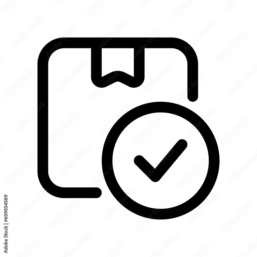 Check Pack Icon Editable package check vector icon. Shipping, delivery, e-commerce ...