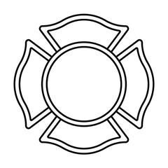 Canvas Print - blank maltese cross outline icon. clipart image isolated on white background