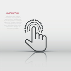 Wall Mural - click mouse icon in flat style. pointer vector illustration on white isolated background. hand push 