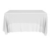 White rectangular tablecloth forms isolated. Png transparency