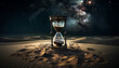 surreal time is now hourglass in the sand generative art