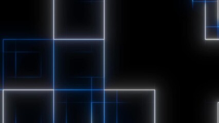 Fototapete - Digital Lines Circuit animation glowing lines moving in a loop information technology animated background Creating circuit board digital communication or network.