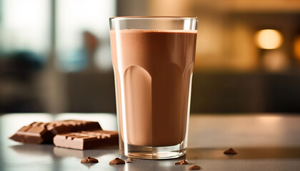 herbalife chocolate protein shake on table,