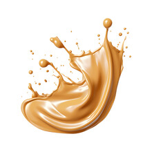 Caramel Splash Isolated White And Transparent Background, Png