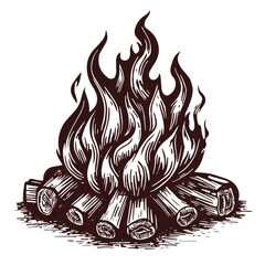 Wall Mural - campfire vector sketch