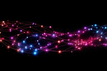 Aufkleber - Abstract futuristic, Network connection fiber optic, Transmission line, hop to hop delivery, node to node, Abstract concept of network technology. Generative AI.