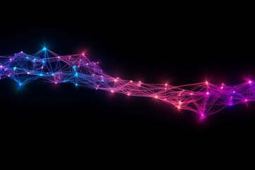 Aufkleber - Abstract futuristic, Network connection fiber optic, Transmission line, hop to hop delivery, node to node, Abstract concept of network technology. Generative AI.