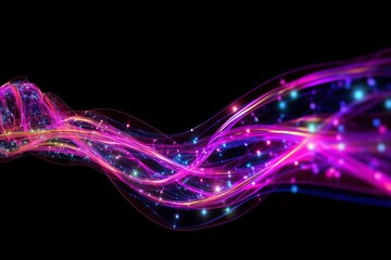 Aufkleber - Abstract futuristic, Network connection fiber optic, Transmission line, hop to hop delivery, node to node, Abstract concept of network technology. Generative AI.