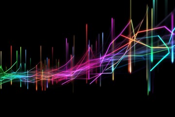 Aufkleber - Abstract futuristic, Network connection fiber optic, Transmission line, hop to hop delivery, node to node, Abstract concept of network technology. Generative AI.