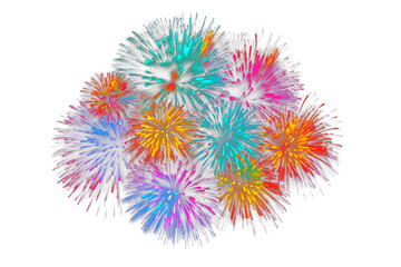 Fireworks isolated transparency background.Generative AI	