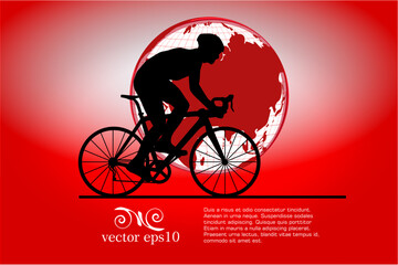 Wall Mural - Active young person riding a bike