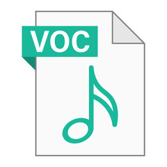 Fototapete - Modern flat design of VOC file icon for web