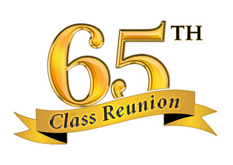 65th Class Reunion Anniversary Gold Banner Icon