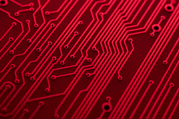 printed circuit. layout of tracks. PCB