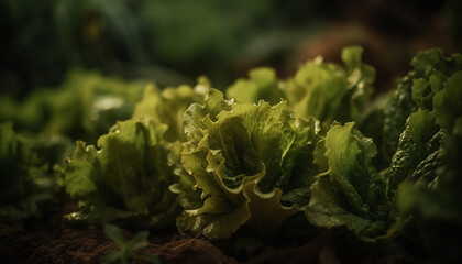 Poster - Green leaf vegetable salad, fresh from farm generated by AI