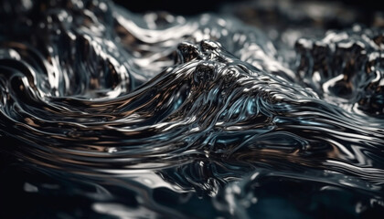 Poster - Abstract wave pattern reflects beauty in nature creativity generated by AI