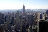 Fototapeta Miasta - View of empire state building and downtown manhattan from the roof of the rockefeller building, new york, america, usa