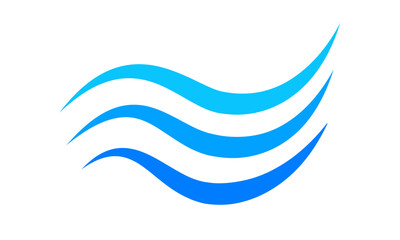 Wall Mural - blue wave water vector logo design editable stoke line. illustration graphic simple curve surf ocean