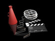 3D render of movie items