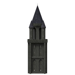 3d rendering gothic dark castle towers isolated