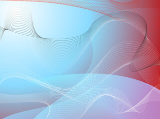 Canvas Print - An abstract wave background in blue and red