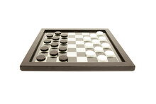 Draughs Or Checkers Black And White Board Game