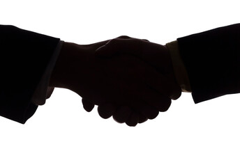 Fototapete - isolated on white silhouette of handshake