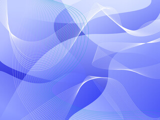 Wall Mural - An overlapping blue wave abstract image with white lines