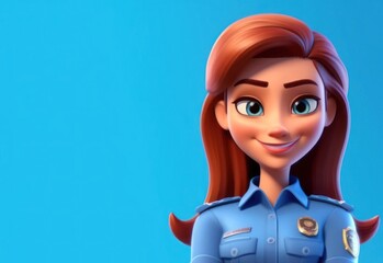 Poster - Caucasian Female Security Guard Extremely Gorgeous Background Generative AI