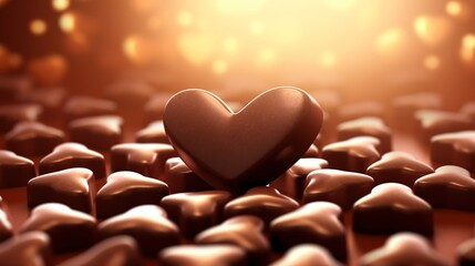 Wall Mural - heart shaped chocolates