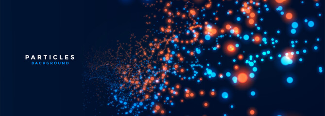 shiny and abstract technology particle wallpaper for visualization