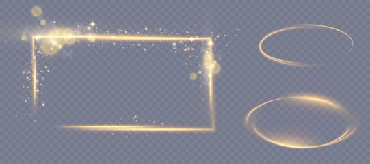Aufkleber - Glowing thin square frame on a transparent background. Perfect design for header, logo and promotional banner. Vector	
