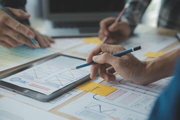 ux graphic designer creative sketch planning application process development prototype wireframe for