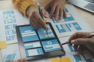 ux graphic designer creative sketch planning application process development prototype wireframe for