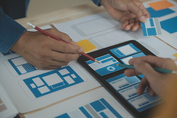ux graphic designer creative sketch planning application process development prototype wireframe for