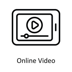 Fototapete - Online Video Vector   outline Icon Design illustration. Digital Marketing  Symbol on White background EPS 10 File