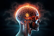 Brain cancer, tumor, abnormal cells. Generative AI.
