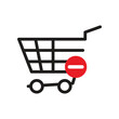 Shopping cart icon. flat design vector. symbol shop and sale sign.