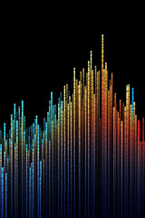 Poster -  A time-lapse photograph capturing the movement of stock market chart lines over a period of time, illustrating the continuous fluctuations and trends.  Generative AI technology.