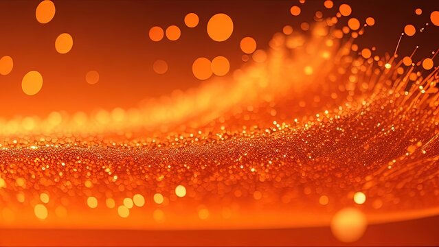 Abstract orange glitter lights background. AI Genenrative