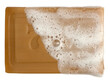 A bar of household soap with foam. Full depth of field. With clipping path