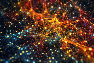 Aufkleber - A digital artwork featuring intricate patterns of interconnected lines and dots, representing the interconnectedness and flow of clear energy.  Generative AI technology.