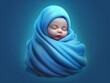 毛布に包まれた赤ちゃん,Generative AI AI画像