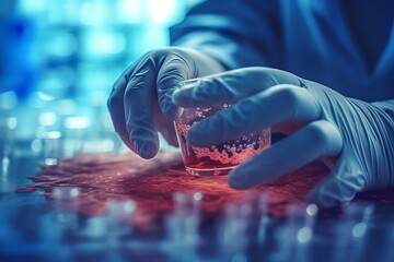 Poster - Hands scientist lab. Generate Ai