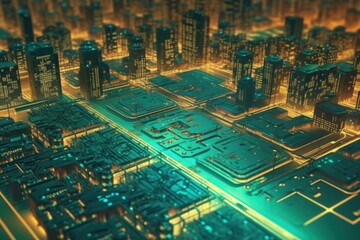 Poster - Circuit board. Generate Ai