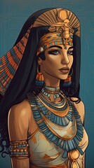 Wall Mural - Nefertity, egyptian queen, ai based