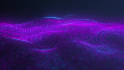 Fototapete - Abstract wave technology background with blue and purple led light. 3d animation technology wave, Digital network concept.