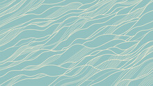 Abstract Background With Waves. Hand Drawn Vector Illustration. Flat Color Design.