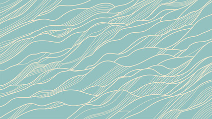 abstract background with waves. hand drawn vector illustration. flat color design.