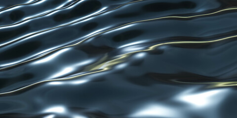 Wall Mural - Illustration of a realistic 3D render of the dynamic and wavy surface of water 3d render